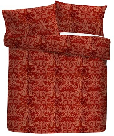 Laurence Llewelyn-Bowen Duvet Cover Set, 100% Polyester, King Size 230x220cm, Spice, Velvet, Damask Jacquard Pattern, with 2 Pillowcases