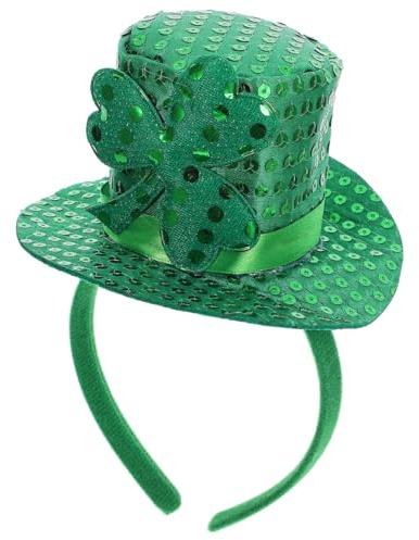BAZEITFLOW Patricks Day Haarreif mit Grünem Glitzer Kleeblatt Festliches Party Accessoire Modisches Stirnband für Damen Bequemes Kopfschmuck für Karneval und Foto Deko