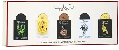 Lattafa Pride Eau de Parfum Gift Set Collection No.1 (5 x 20ml) | Luxury Perfume Gift Set for Men & Women | Long-Lasting Arabian Fragrances | Travel Mini Sprays