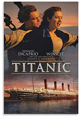 ZZXCHG Leinwandbild 50x70cm Titanic Movie Poster Canvas Wall Art Room Pictures for Bedroom Gifts Decor Senza Cornice