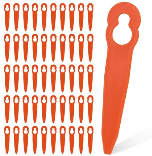 Gaethra 50 Pcs Lame Coupe Bordure, Couteaux en Plastique Coupe Bordure pour Jardin Pelouse, Lame Rotofil Compatible avec Stihl PolyCut 2-2 Polycut 3-2 Rasentrimmer FSA 45, FSA 57, FSE 52