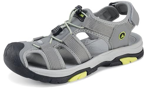Mishansha Sandalias de Trekking para Hombre Ligero Transpirable Sandalias de Senderismo Al Aire Libre Gris 41EU