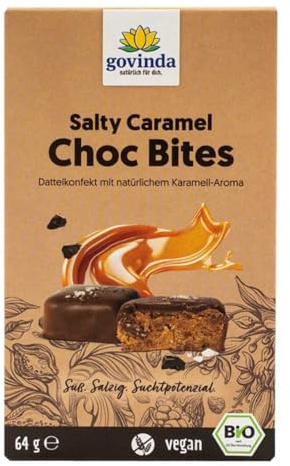 Govinda Choc Bites, Salty Caramel, 64g