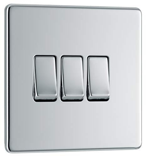 Assiette Plate sans Chrome poli 10 AX Interrupteur de lampe 3 modules 2 positions