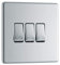 BG Electrical Screwless Flatplate Triple Light Switch