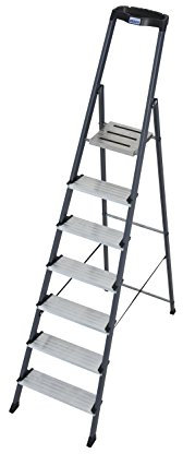 KRAUSE Stehleiter Securo eloxiert, 7 Stufen, 126450
