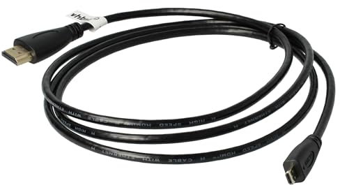 vhbw Câble HDMI, Micro HDMI à HDMI 1.4 m compatible avec Tablettes, Smartphones, appareils photo