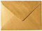 25 Briefumschläge B6 DIN (12,5 x 17,6 cm) Gold Metallic, Verschluss-Technik: Feuchtklebend mit Dreieck Lasche (Gold) ! Grammatur: 100 g/m²