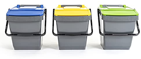 Mattiussi Ecologia Tris Conteneurs empilables pour déchets Easy Twin 30L