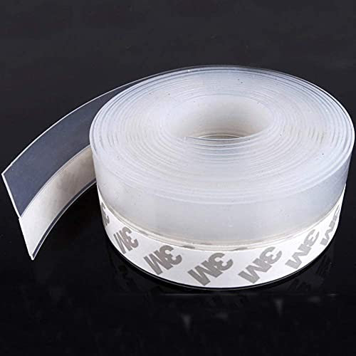 TAROSE Joint d'étanchéité en silicone transparent pour porte, fenêtre, 4,8 m de long (largeur 25 mm)