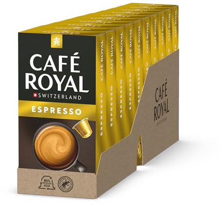 Café Royal Espresso 100 capsules pour machine à café Nespresso - intensité 5/10 - Capsules de café en aluminium certifiées UTZ