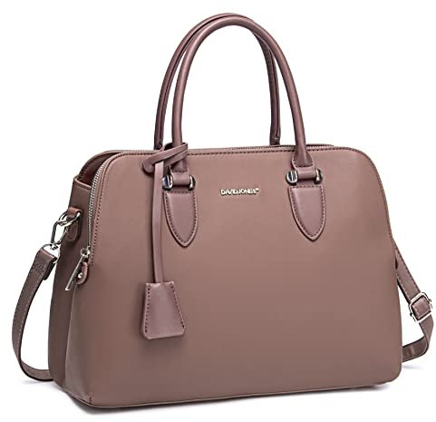 David Jones - Sac à Main Femme Bugatti - Cabas Fourre-Tout Cuir PU Porté Epaule Bandoulière - Multi Poche Plusieurs Compartiments - Ville Travail Elégant Classique Chic Dame - Rose