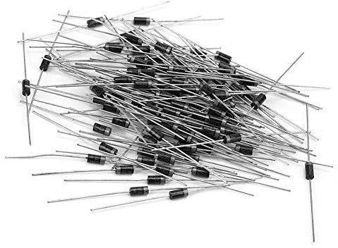 Gleichrichterdiode, Elektronische Siliziumdioden, 100 Stück 1N4007 1000V 1A Hochspannungs Gleichrichterdiode Gleichrichterdioden Elektronische Dioden für Industriekreisanschluss Steuerkreis