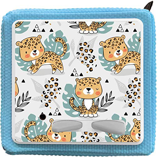 K002 | Schutzcover Schutzfolie für Toniebox selbstklebende passgenaue Folie Motive Zubehör für Kinder Spielzeug Aufkleber Sticker Personalisiert Wunschname (Nr. 23 Jungle Baby, ohne Wunschname)