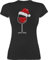Shirt Damen - Weinglas mit Weihnachtsmütze I Weihnachtsmotiv Wein I Geschenk Weinliebhaber Weihnachten - XXL - Schwarz - weihnachtsshirt weihnachtsthirt Christmas Xmas Tshirt Weihnachts-t-Shirt
