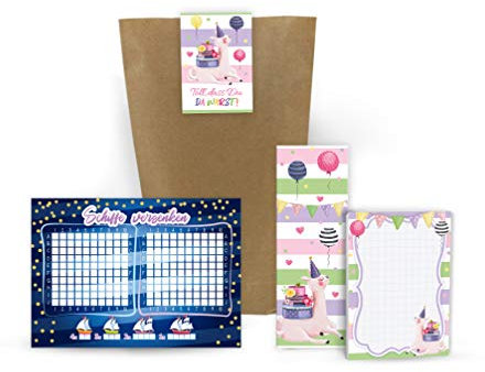 20 Schiffe versenken + 20 Blöcke + 20 Lesezeichen + 20 Geschenktüten + 20 Aufkleber Lama Mitgebsel Gastgeschenk beim Geburtstag Kindergeburtstag Mädchen