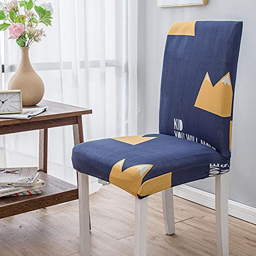 ZZDXW Stuhlhussen 2er Set Pfauenblau, Krone Esszimmerstühle Elastischer Stuhlbezug,Stretch Abnehmbare Waschbar Universal Stuhlhusse,Moderne Beschützer Schutzhülle Hussen für Stühle