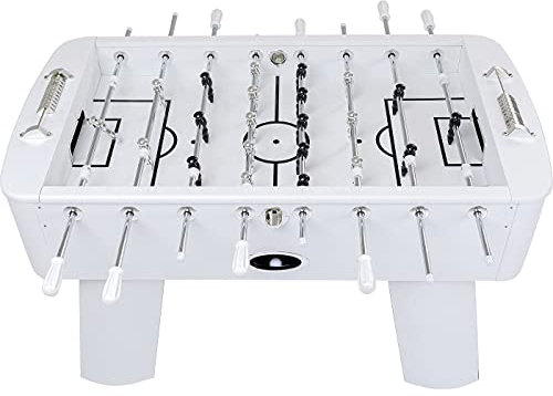 Kare Design Kicker Style, Weiß, Kickertisch, Fußballtisch, kugelgelagert, inkl. 4 Bälle, Figuren austauschbar, Fußballkicker, 90x125x145 cm (H/B/T)