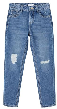 name it Damen NKFROSE DNMATANDO 2648 HW MOM Pant NOOS Jeans, Medium Blue Denim, 146