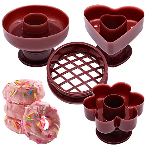'N/A'' 4 Pack Donut Maker Cutter, Creative Reusable Non-stick Doughnut Molds, Fondant Cake Bread Dessert Bakery Mould, Biscuit Stamp Mould, Home Kitchen DIY Baking Tool