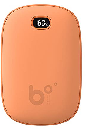 JISULIFE Chauffe-Mains, Rechargeables Chaufferette Main USB électriques de Poche Banque d'énergie avec Affichage LED, la Chasse, Le Camping, Le Golf, Cadeaux Chauds Orange