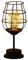 Tischlampe Weinglas - Dekorativer Lampenschirm im Weinglas / Glas Design aus Metall Vintage Design batteriebetrieben