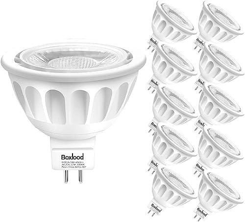 Boxlood LED MR16 12V GU5.3, 500LM, 5W Ersatz für 50W Halogenlampen, 6000K Kaltweiß, 40° Ausstrahlungswinkel, Nicht Dimmbar Longlife LED-Reflektorlampe, 10er Pack
