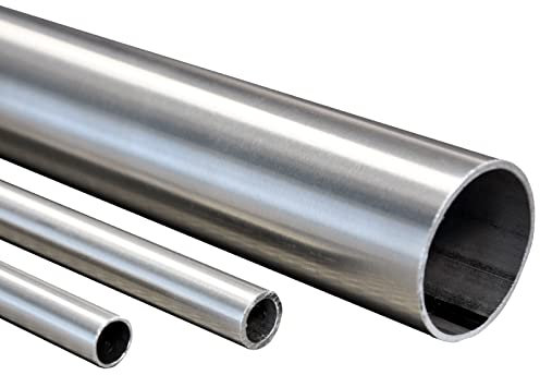 Blech + Profil V2A Edelstahl Rohr 33,7x2mm K240 geschliffen 1.4301 Handlauf 2000mm / 200cm Treppengeländer