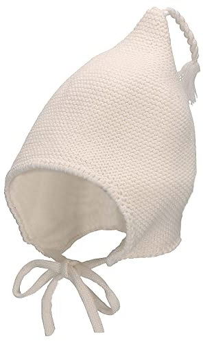 Sterntaler Baby Mädchen Strickmütze Baby GOTS Strickmütze Zipfel Mütze - Baby Strickmütze - aus Baumwolle mit Bindeband - beige, 51