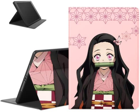 Tablet Hülle für Apple iPad 9.7 Zoll 2018/2017 Anime Jungs Nezuko Muster, Slim Halten Sie vorne Cover PU Leder Flip TPU Silicone Stoßfest Multi-Winkel Verstellbar Ständer Tablet Folio