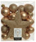 Kaemingk Weihnachtskugeln Kunststoff 5-8cm mit Christbaumspitze Stern 33er Set bruchsicher beige Creme Sand