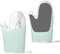 Real White Marble Half Pastel Mint Green, Silikon-Ofenhandschuhe, rutschfeste Kochhandschuhe, hitzebeständige Backhandschuhe, EIN Paar