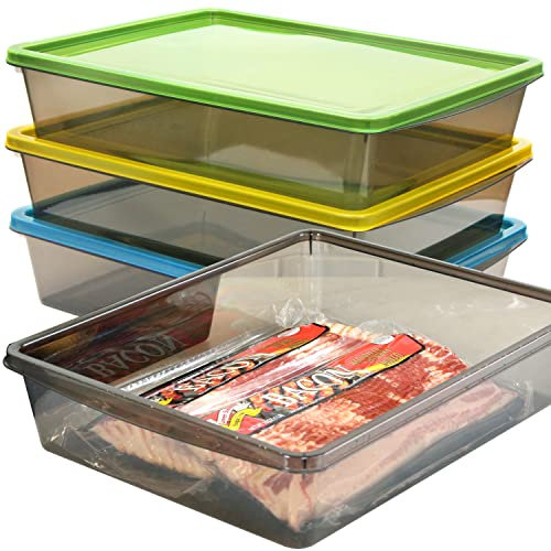 Youngever Lot de 3 Boîte Alimentaire Rectangulaire avec Couvercle 5L, Boîtes a Charcuterie, Boîtes de Conservation Plastique