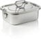 WAS Germany Lunchbox - 3000 ml, auslaufsicher, mit herausnehmbarem Einsatz zum Unterteilen - Frischhaltedose aus Edelstahl - Deckel mit Silikondichtung und Tragegriff - 22,7 x 18 x 8,3 cm