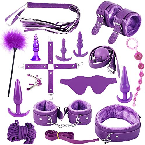 MEYDLL BSDM de 16 Piezas para Principiantes SM Kit Bondage SM Juguetes Sexuales con Esposas y Ajustes Anal Bondage Equipo Kits para Adultos Juguetes Sexuales Perfecto para Parejas