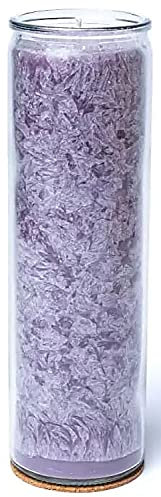 Asmondia Kerze im großen Glas - ohne Duft - Glaskerze - Höhe ca. 20,5 cm (violett)