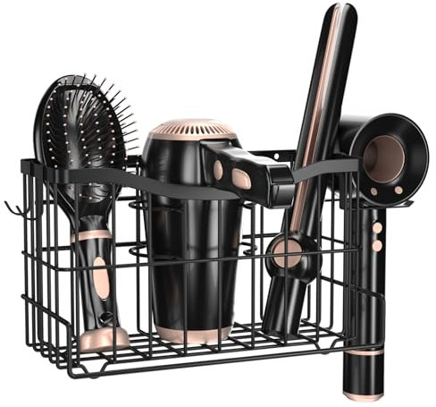 Dailyart Fönhalter Ohne Bohren, Home Badezimmer Föhn Halterung, Multifunktional Fönhalter Schwarz Föhnhalter Wand Ohne Bohren, Föhn Halterung Ohne Bohren für Familien Hotels und Friseursalons