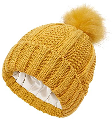 Winter Mütze für Damen Herren Thermo Strickmütze Double Layer Pudelmütze mit Zopfmuster Winterhut Sportmütze Geschenk für Freundin männer Frauen