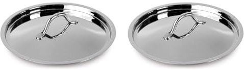Lagostina Every - Coperchio, Accessorio per Pentole e Preparazione Cucina, Acciaio inox 18/10, Argento, 24 cm (Confezione da 2)