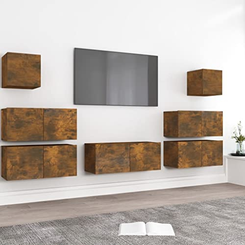 AJSEOYBS Tv Board,Meuble TV HNgend 7-TLG. Ensemble d'armoires TV en bois adapté pour salon, chambre, bureau, salle de réception, studio