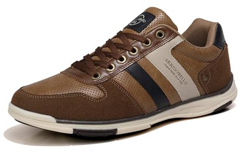 AX BOXING Sneaker Herren Leichte Herrenschuhe Freizeitschuhe Walkingschuhe Atmungsaktiv Sportschuhe Größe 41-46 EU(Braun 1352, 43 EU)