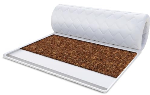 FDM Matratzentopper KOKOS-KALTSCHAUM Matratze Topper 120x200 cm Kaltschaum Kokos Härtegrad H4 Höhe ca. 4 cm Allergiker Geeignet Öko-Tex Weiß