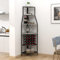 VEDECASA Corner Wine Rack with Glass Holder and Storage Shelves Freestanding Corner Wine Shelf 5-Tier Corner Wine Bar Cabinet for Living Room Bar Dining Room Kitchen Pubs