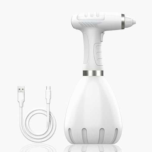 Tyenaza Regadera Eléctrica, Botella Rociadora De Agua Eléctrica De 1 Litro, Botella Rociadora Automática para Plantas De 2 Modos para Jardín, Plantas Interiores Y Exteriores(Blanco)