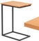 LAMO Manufaktur Beistelltisch | Laptoptisch | Sofatisch | mobiler Kaffeetisch | Nachttisch | 50x35x67 cm | Gestell Schwarz | 100% Echtholz Massiv Platte Farbe: Natur