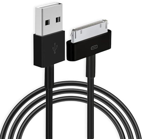 MaxRenard iPod Charger Old iPhone Charger Cable USB to 30 Pin Fast Charging Cord for Charge and Sync Data Compatible with iPhone 4/4s/3G/3GS, iPad 1 2 3, iPod Touch/Classic/Nano (Black)