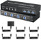 LUKFOCAB Caja de conmutación KVM DisplayPort para 4 computadoras que comparten 2 monitores, interruptor KVM DP con 3 puertos USB 3.0, compatible con pantalla de empalme extendida de copia 4K a 60Hz