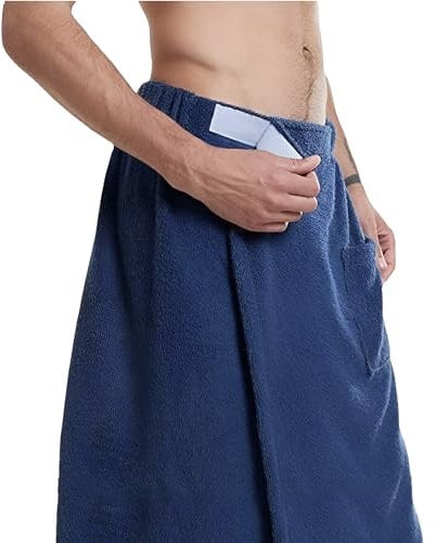 Saunakilt Herren 60 x 150 cm Duschtuch mit Klettverschluss und Tasche Weiche Schnelltrocknend Saunahandtücher Badetuch Saunatuch Saunarock Super saugfähig Tragbares Strandtuch Männer Handtuch