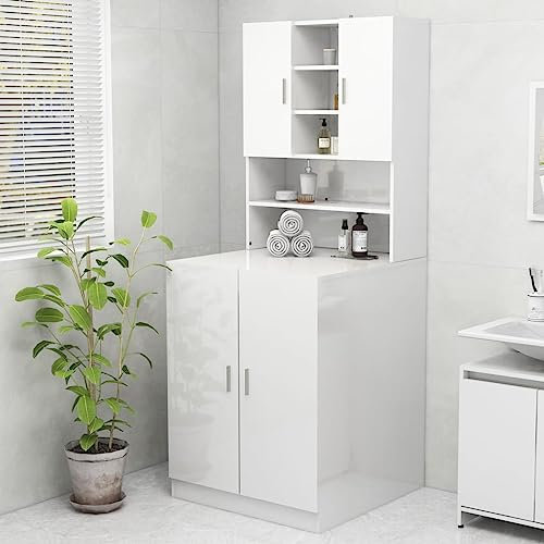Mobile per Lavatrice Bianco Lucido 70,5x25,5x90 cm Casa e Giardino, Accessori elettrodomestici (22KG)