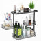 VITVITI Gewürzregal, 3 Etagen Küchen Organizer, Metall Schrank Organizer, Stehend Badezimmer Organizer mit 2 drehbaren Tabletts, Küchenregal Arbeitsplatte für Küche, Badezimmer, Büro, Schwarz